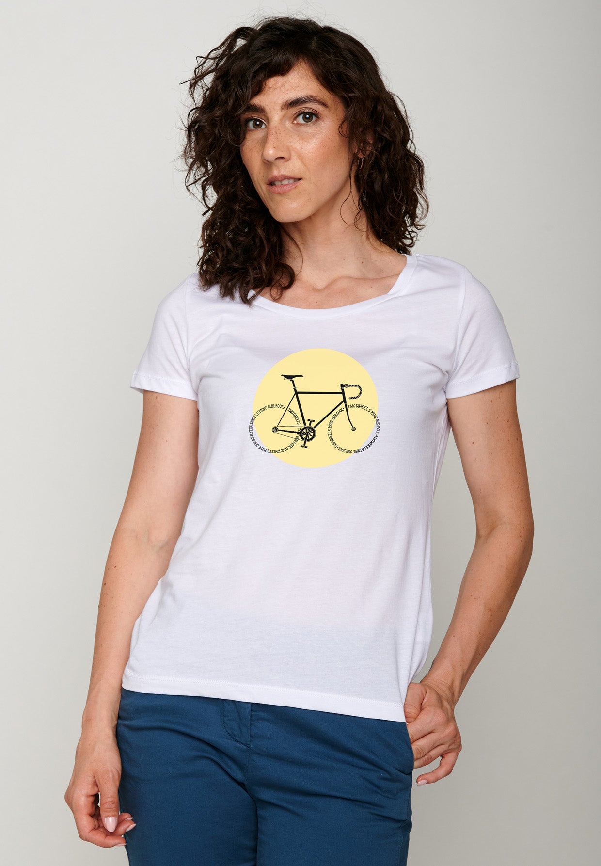 Weiß:  Lässiges T-Shirt aus Bio-Baumwolle für Damen [16961]