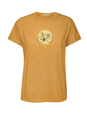 Golden Yellow: Lässiges T-Shirt aus Bio-Baumwolle für Damen [16963]