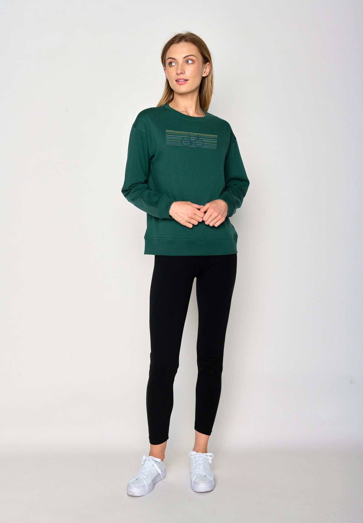 Jungle Green: Gemütliches Sweatshirt aus Bio-Baumwolle für Damen [16975]