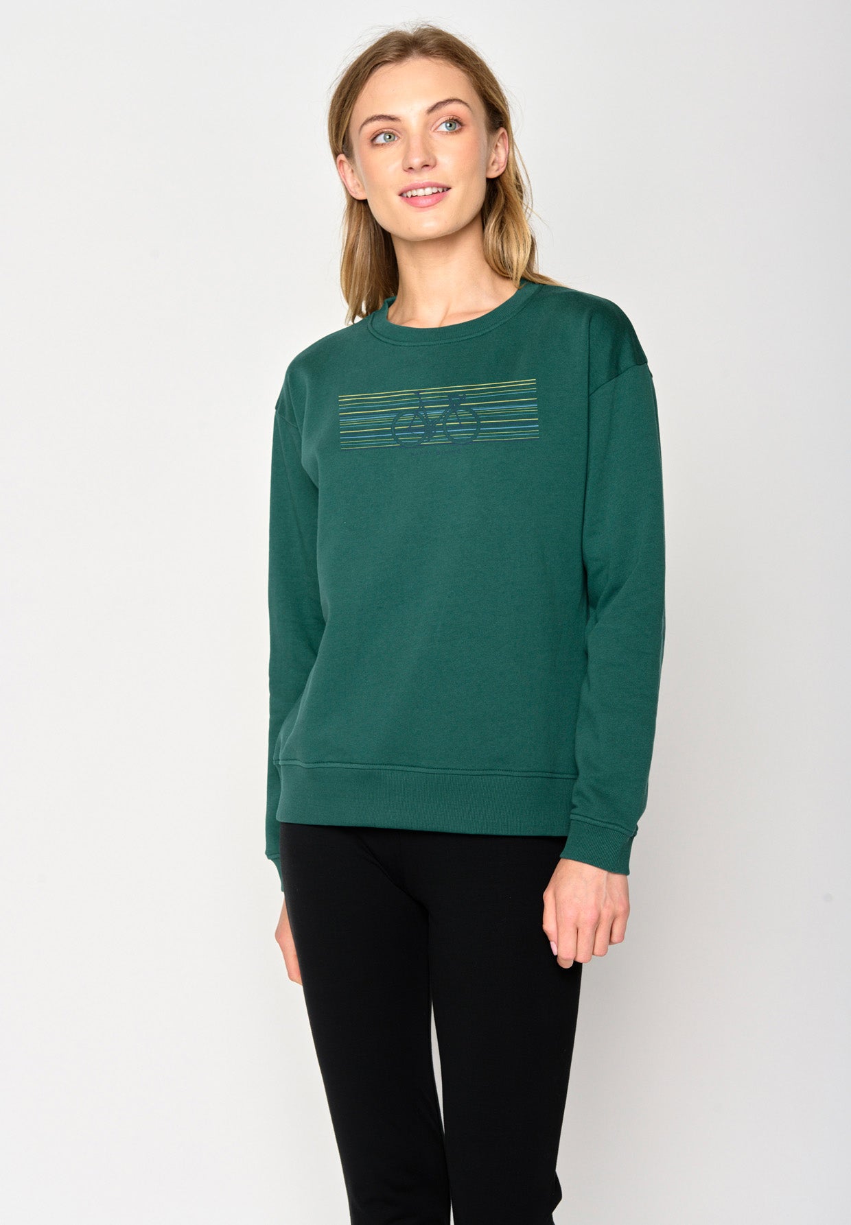 Jungle Green: Gemütliches Sweatshirt aus Bio-Baumwolle für Damen [16976]