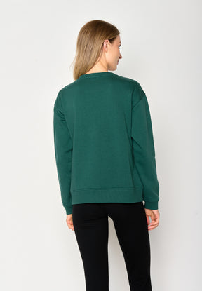 Jungle Green: Gemütliches Sweatshirt aus Bio-Baumwolle für Damen [16977]