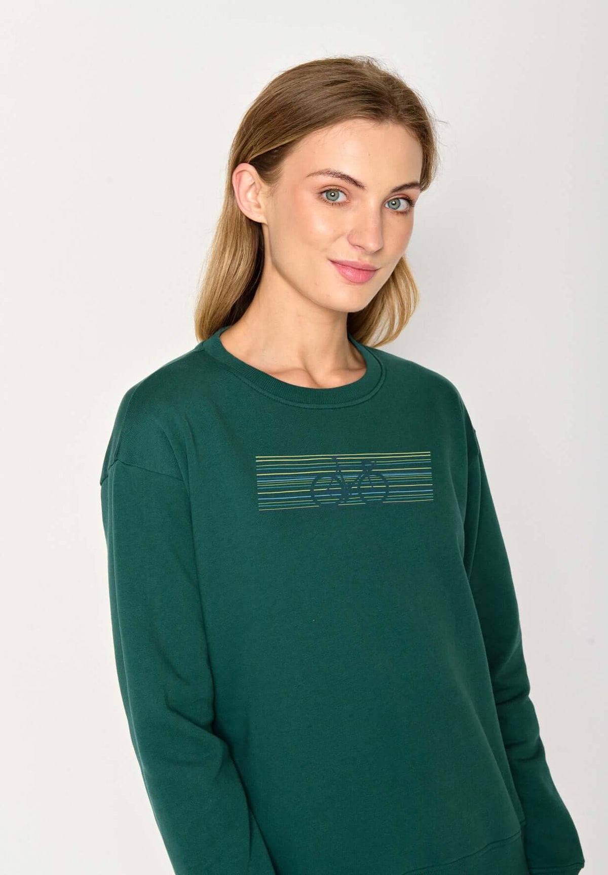 Grün:  Gemütliches Sweatshirt aus Bio-Baumwolle für Damen [16978]