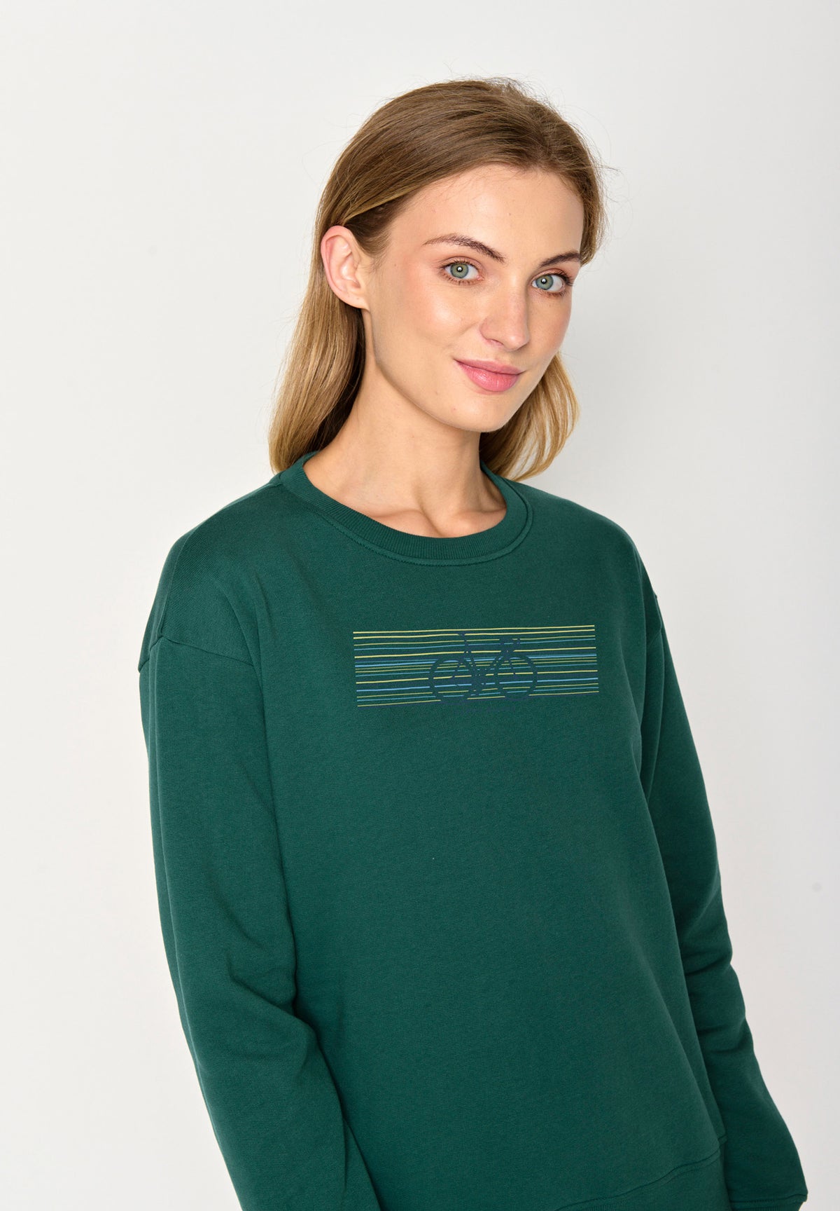Jungle Green: Gemütliches Sweatshirt aus Bio-Baumwolle für Damen [16978]