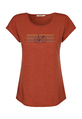 Clay Red: Lässiges T-Shirt aus Bio-Baumwolle für Damen [16980]