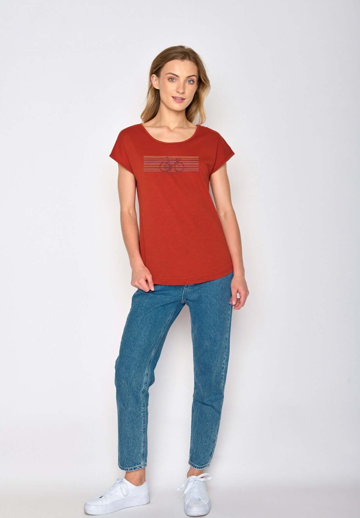 Rot:  Sportliches T-Shirt aus Bio-Baumwolle für Damen [16981]