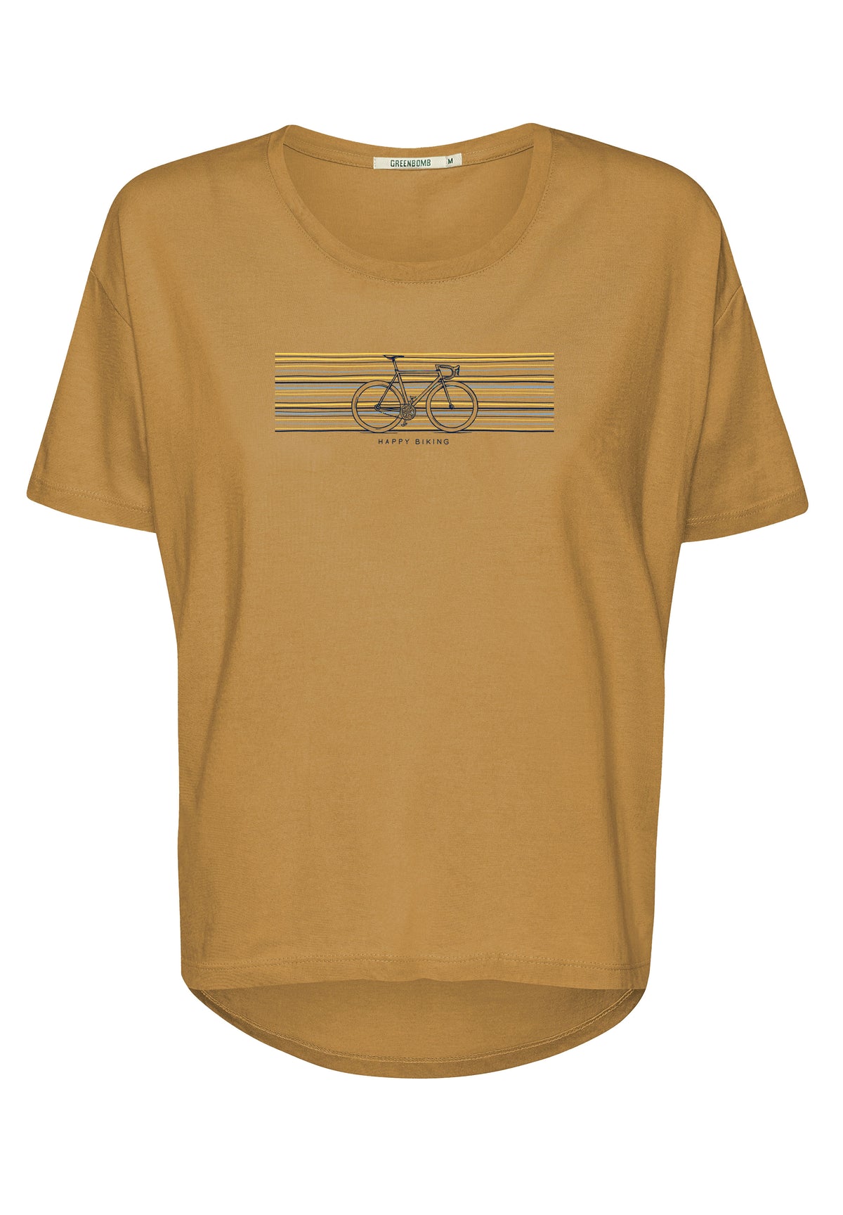 Golden Yellow: Lässiges T-Shirt aus Bio-Baumwoll-Mix für Damen [16985]