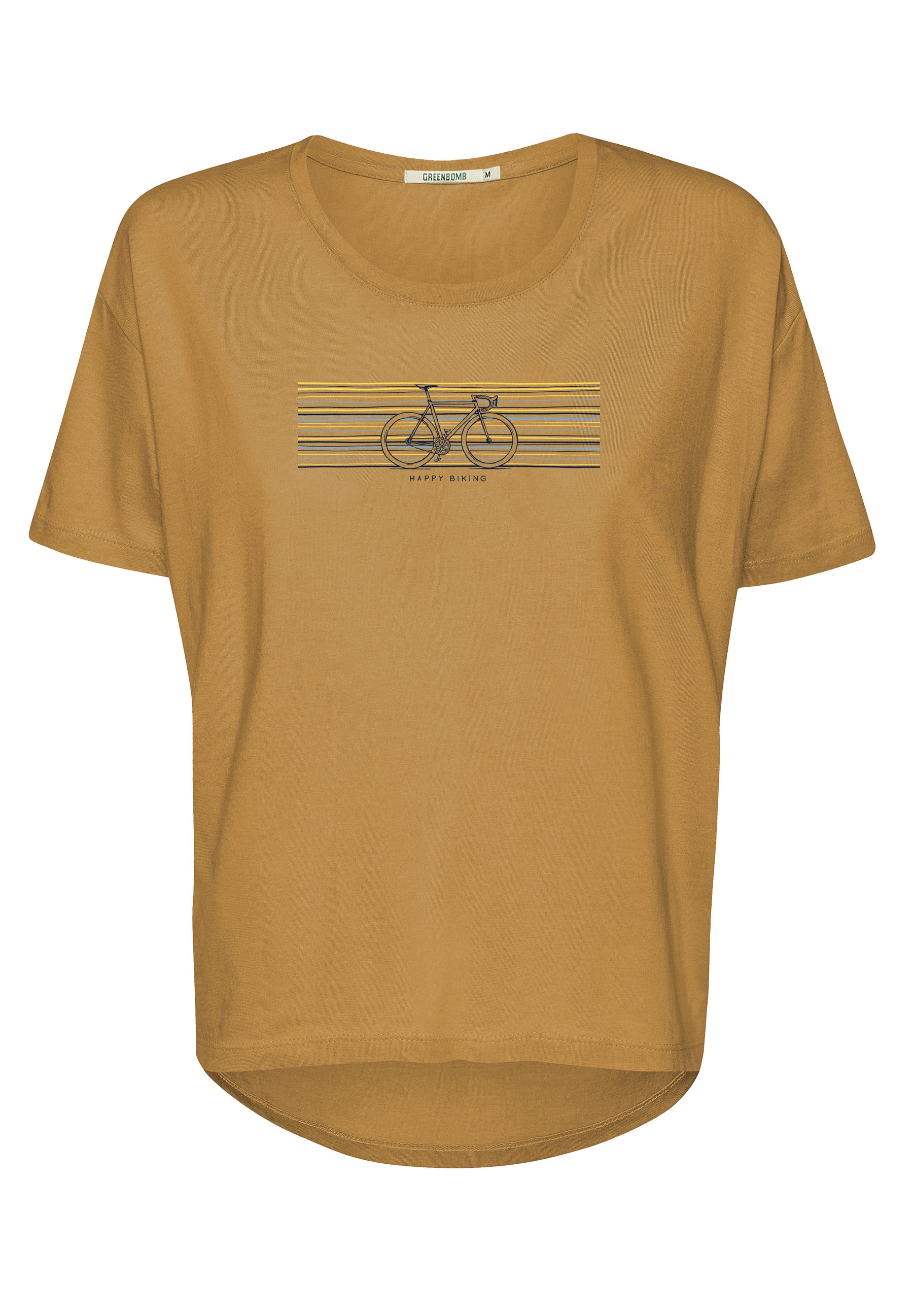 Golden Yellow: Lässiges T-Shirt aus Bio-Baumwoll-Mix für Damen [16985]