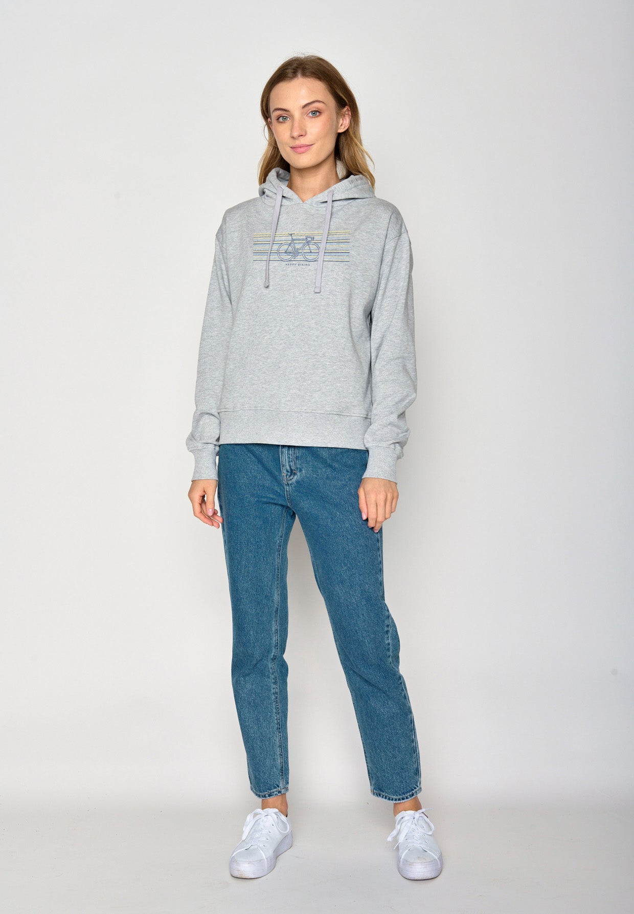 Grau:  Gemütlicher Hoodie aus Bio-Baumwoll Mix für Damen [16992]