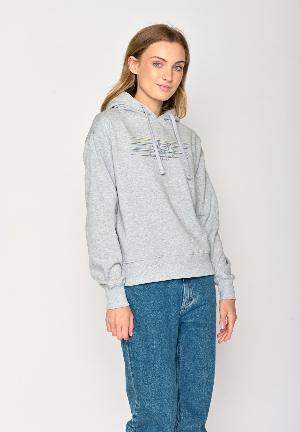 Grau:  Gemütlicher Hoodie aus Bio-Baumwoll Mix für Damen [16993]