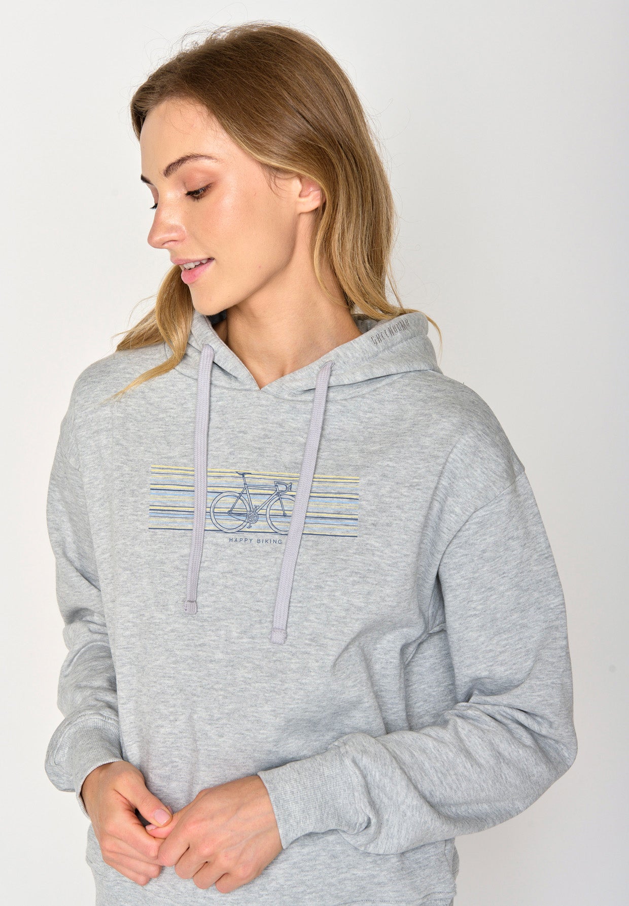 Grau:  Gemütlicher Hoodie aus Bio-Baumwoll Mix für Damen [16995]