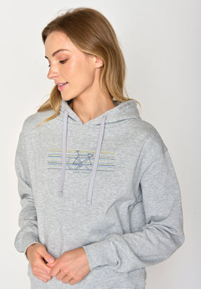 Grau:  Gemütlicher Hoodie aus Bio-Baumwoll Mix für Damen [16995]