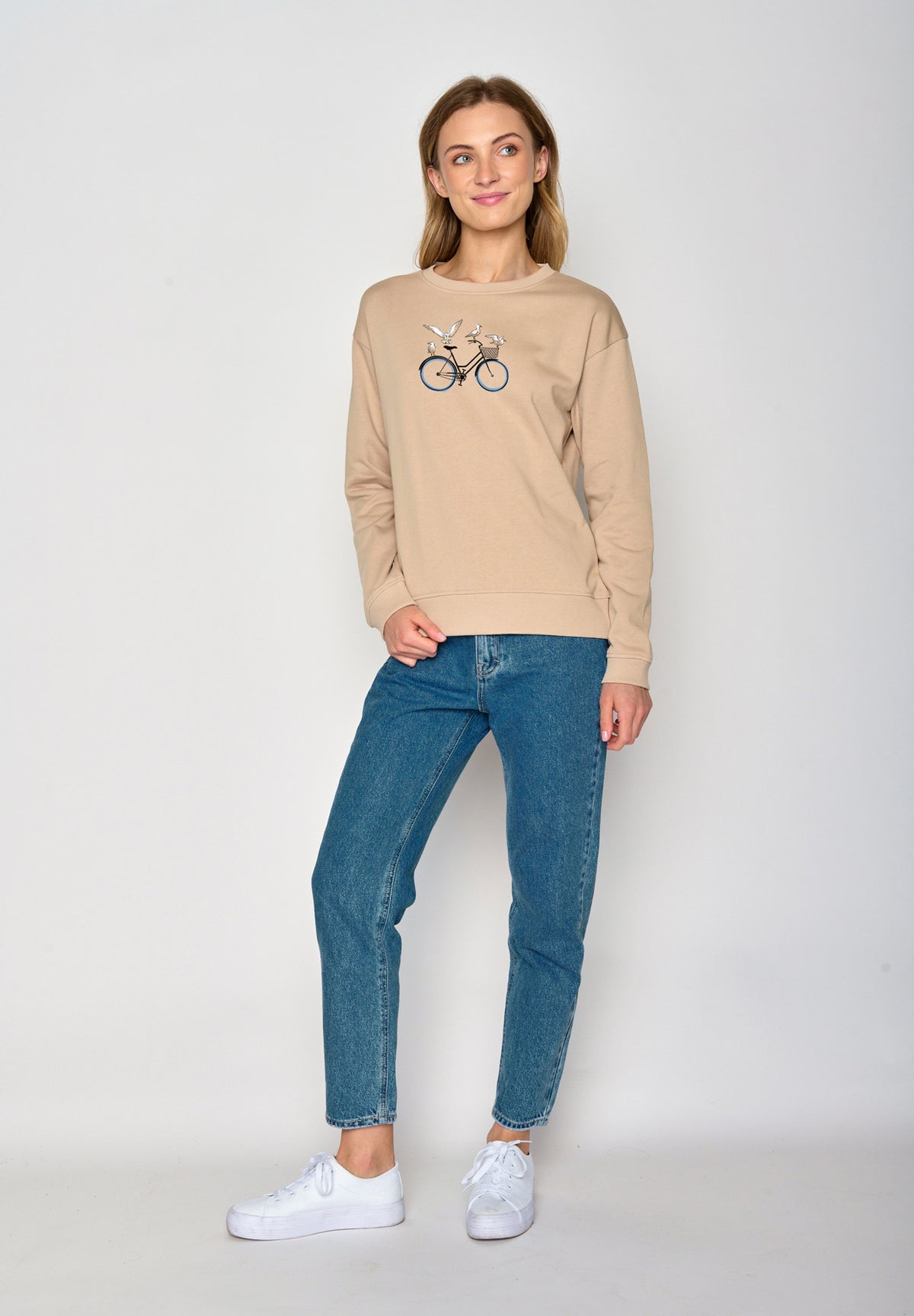 Braun:  Gemütliches Sweatshirt aus Bio-Baumwolle für Damen [17009]