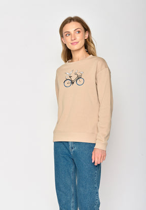 Braun:  Gemütliches Sweatshirt aus Bio-Baumwolle für Damen [17010]