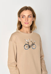 Braun:  Gemütliches Sweatshirt aus Bio-Baumwolle für Damen [17012]