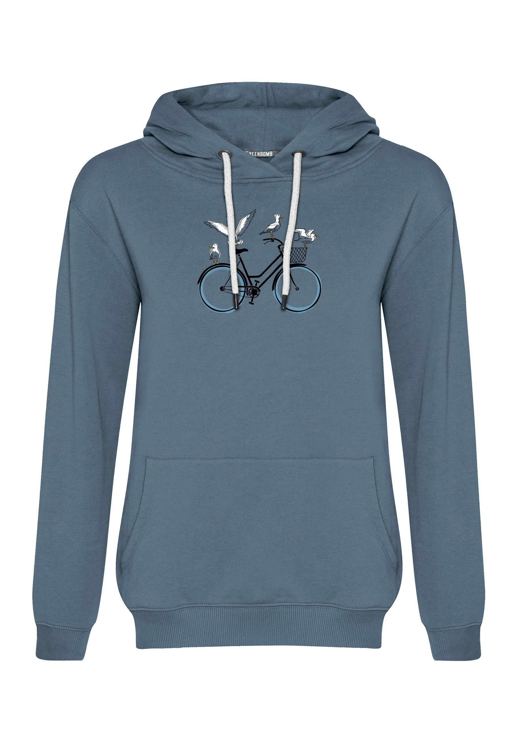 Blau:  Gemütlicher Hoodie aus Bio-Baumwolle für Damen [17013]