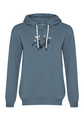 Blau:  Gemütlicher Hoodie aus Bio-Baumwolle für Damen [17013]