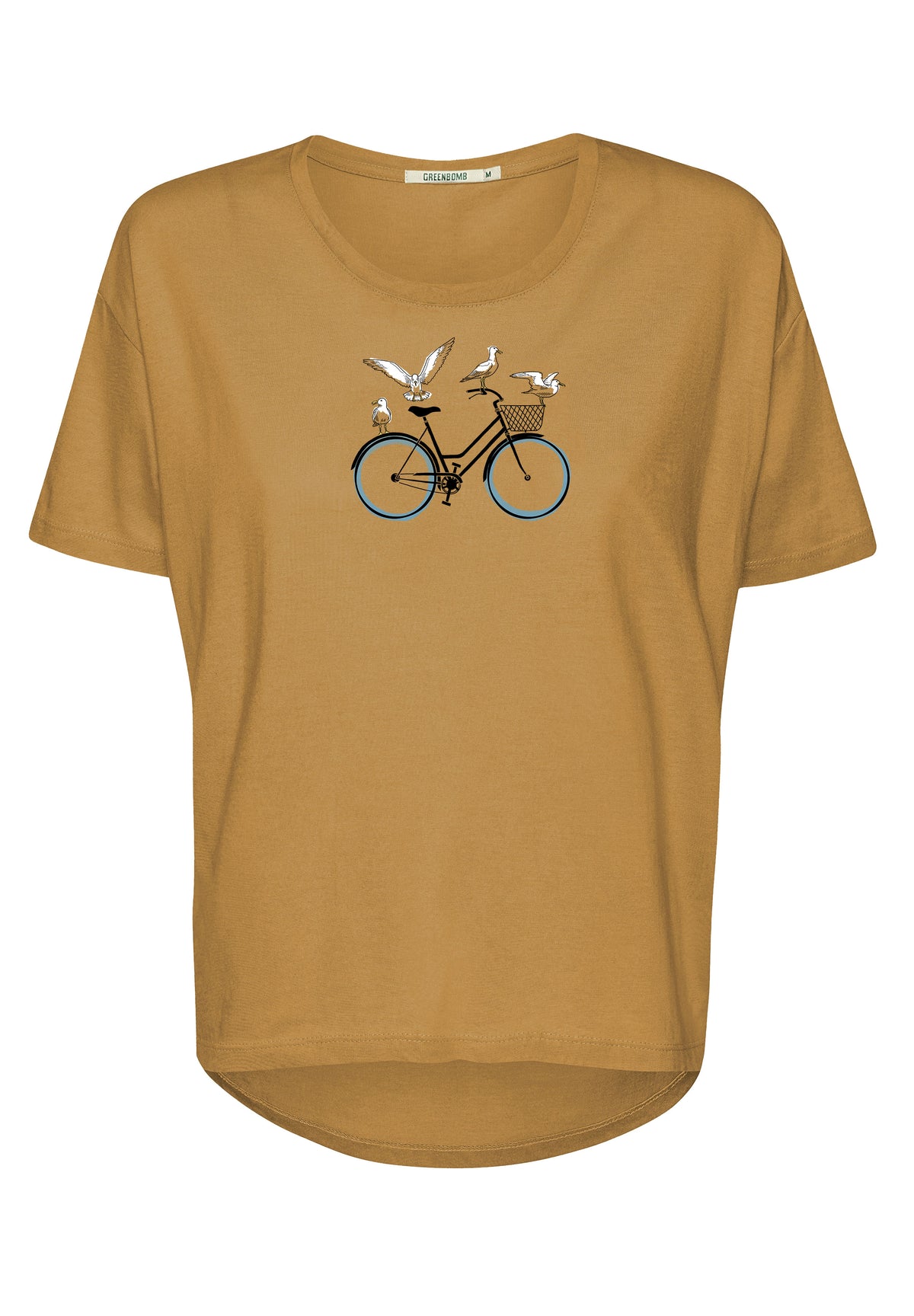 Golden Yellow: Lässiges T-Shirt aus Bio-Baumwoll-Mix für Damen [17019]