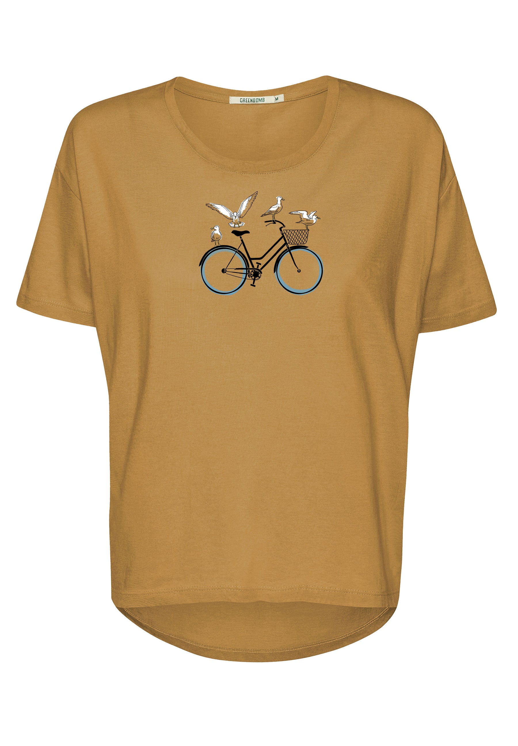 Gelb:  Lässiges T-Shirt aus Bio-Baumwoll Mix für Damen [17019]