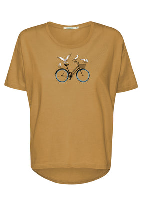 Golden Yellow: Lässiges T-Shirt aus Bio-Baumwoll Mix für Damen [17019]