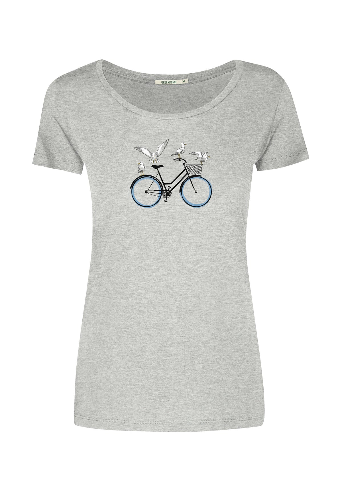 Heather Grey: Sportliches T-Shirt aus Bio-Baumwolle für Damen [17027]