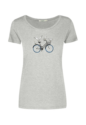 Heather Grey: Sportliches T-Shirt aus Bio-Baumwolle für Damen [17027]