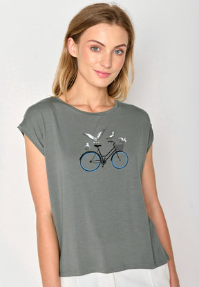Grün:  Lässiges Shirt aus LENZING™ TENCEL™ Mix für Damen [17032]