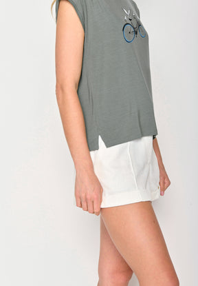 Grün:  Lässiges Shirt aus LENZING™ TENCEL™ Mix für Damen [17033]