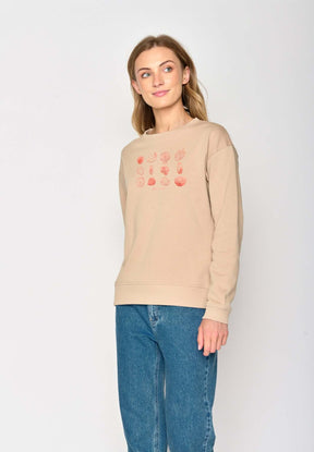 Braun:  Gemütliches Sweatshirt aus Bio-Baumwolle für Damen [17036]