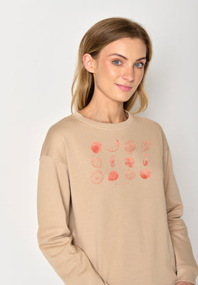 Latte: Gemütliches Sweatshirt aus Bio-Baumwolle für Damen [17038]