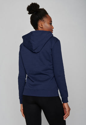 Navy: Gemütlicher Hoodie aus Bio-Baumwolle für Damen [17041]