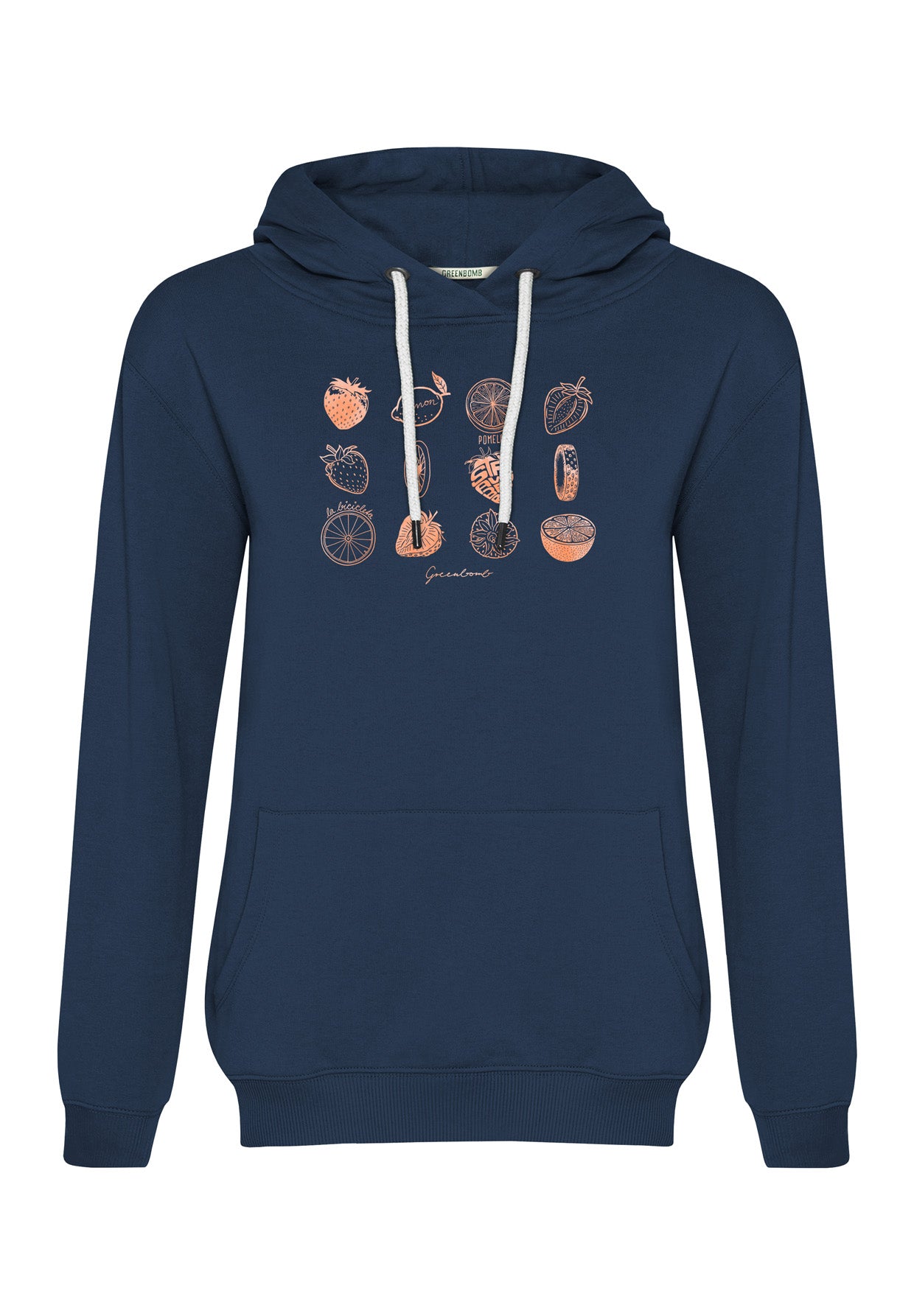 Navy: Gemütlicher Hoodie aus Bio-Baumwolle für Damen [17043]