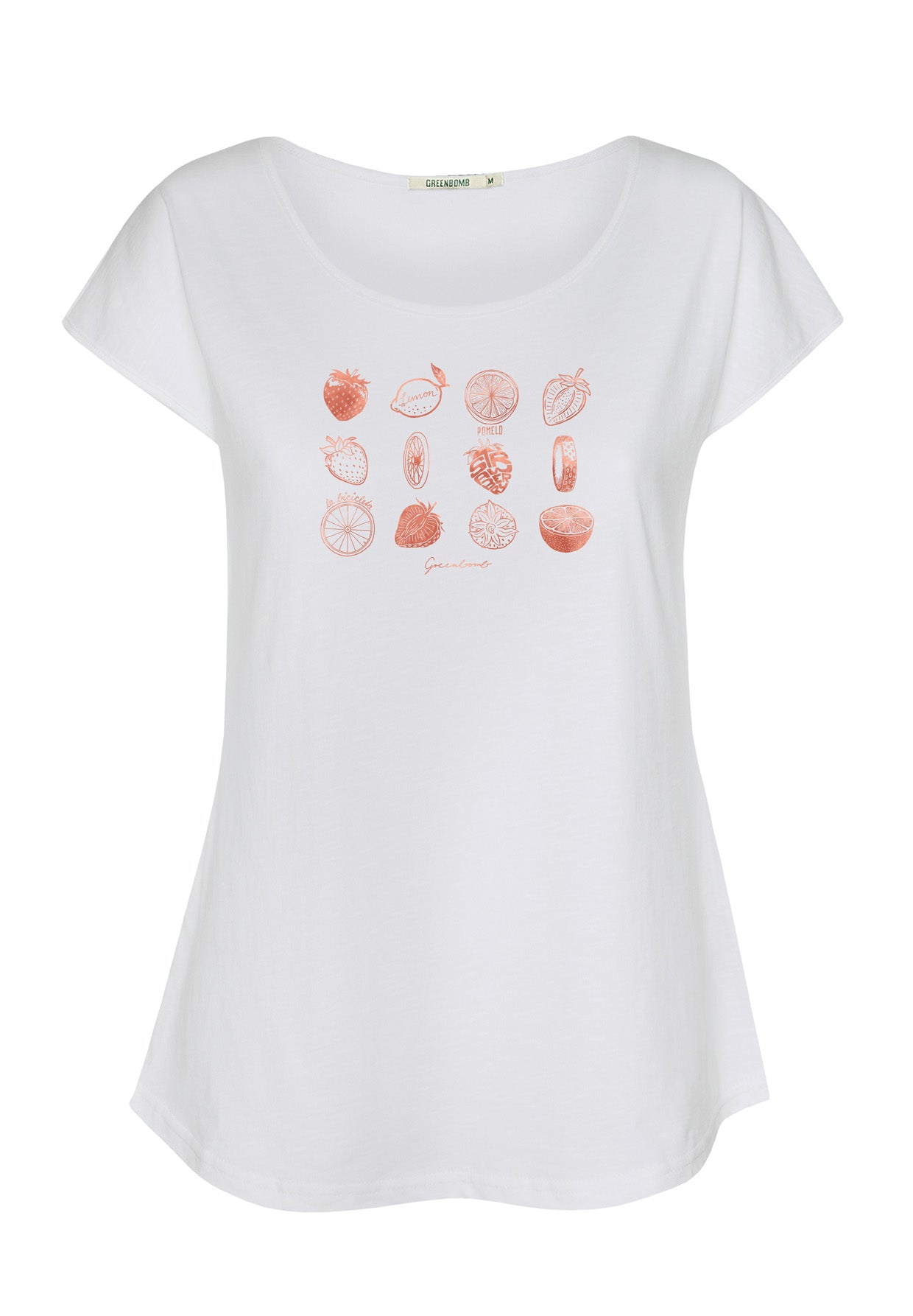 Weiß:  Sportliches T-Shirt aus Bio-Baumwolle für Damen [17047]
