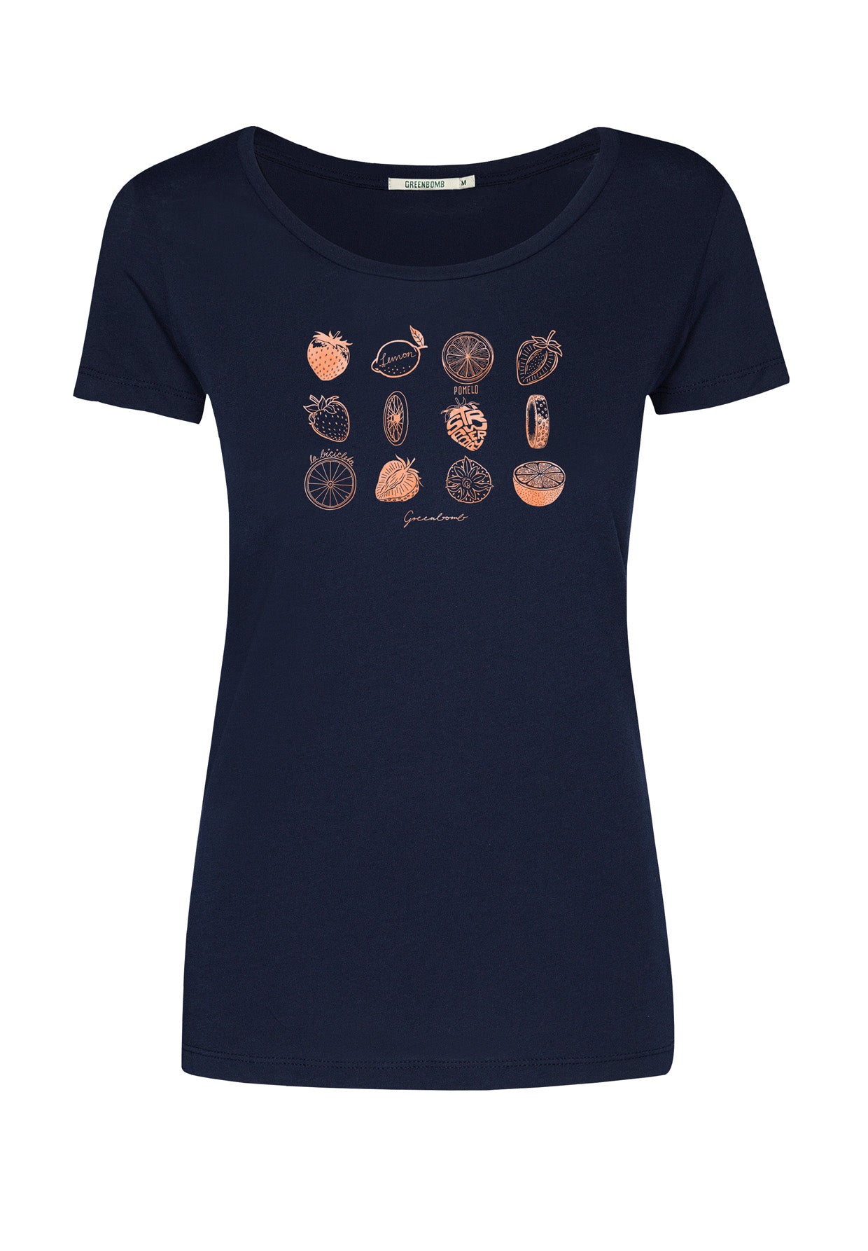Navy: Sportliches T-Shirt aus Bio-Baumwolle für Damen [17057]