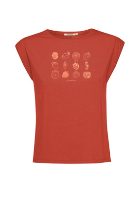 Rot:  Lässiges Shirt aus LENZING™ TENCEL™ Mix für Damen [17058]