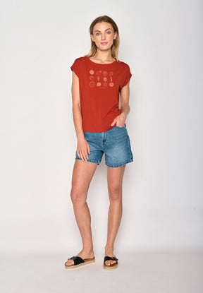 Rot:  Lässiges Shirt aus LENZING™ TENCEL™ Mix für Damen [17059]