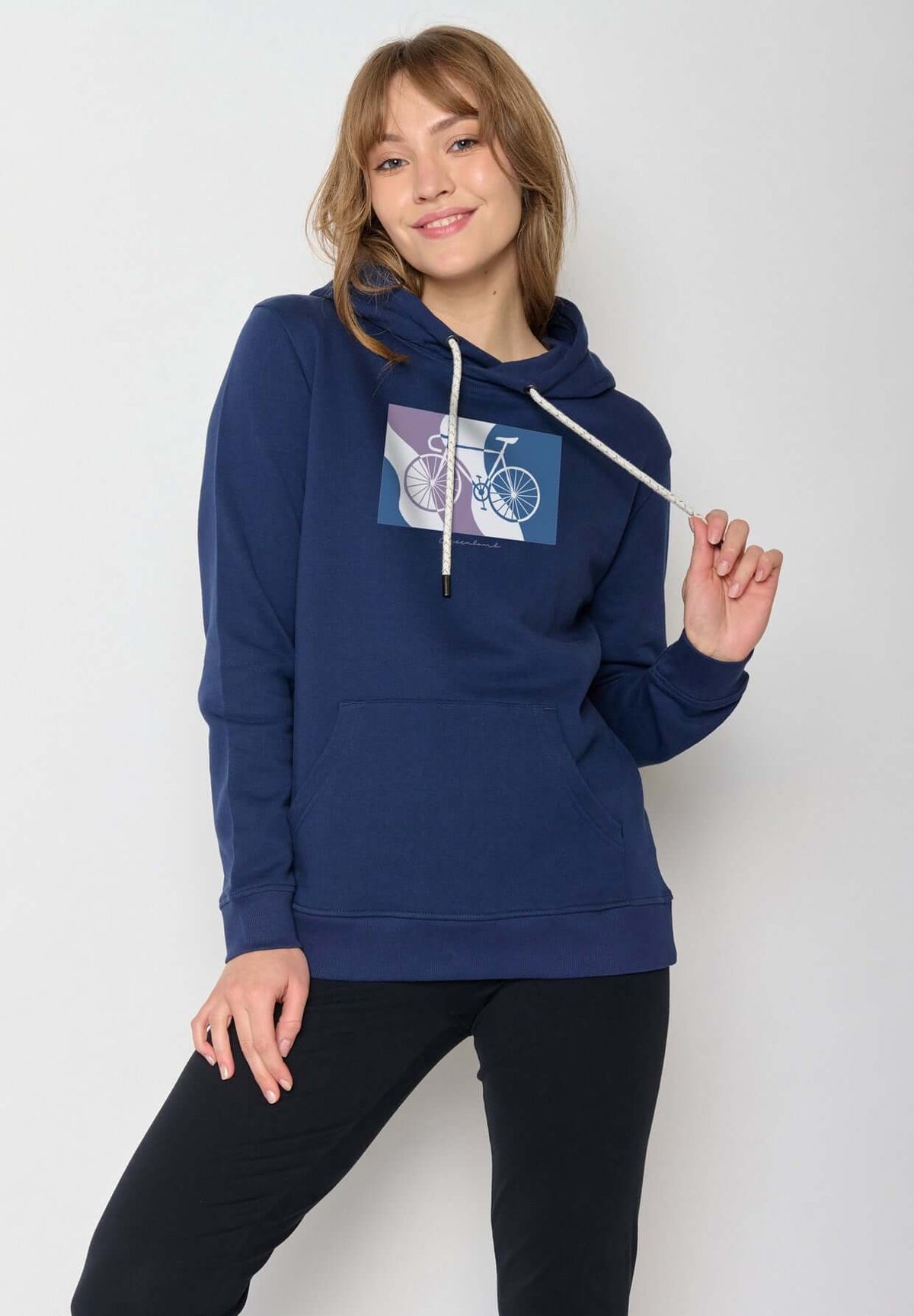 Blau:  Gemütlicher Hoodie aus Bio-Baumwolle für Damen [17064]