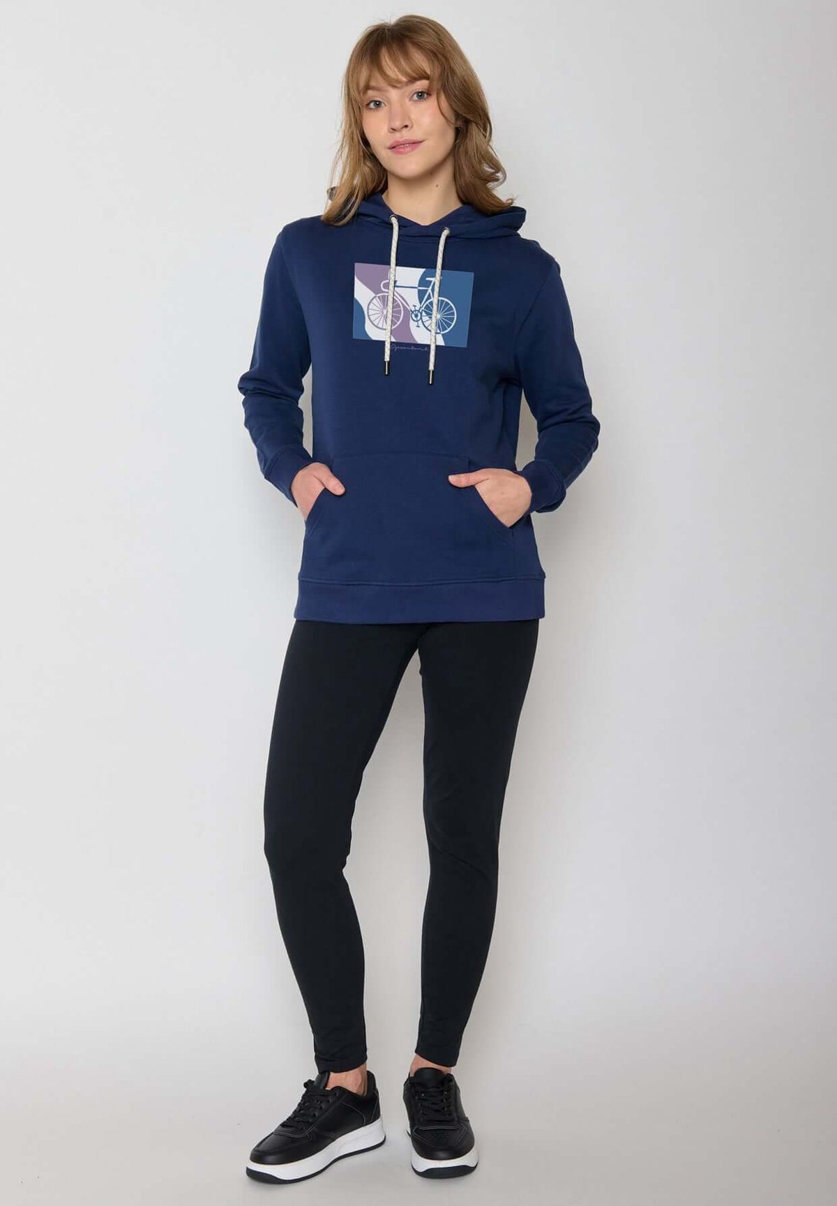 Blau:  Gemütlicher Hoodie aus Bio-Baumwolle für Damen [17065]