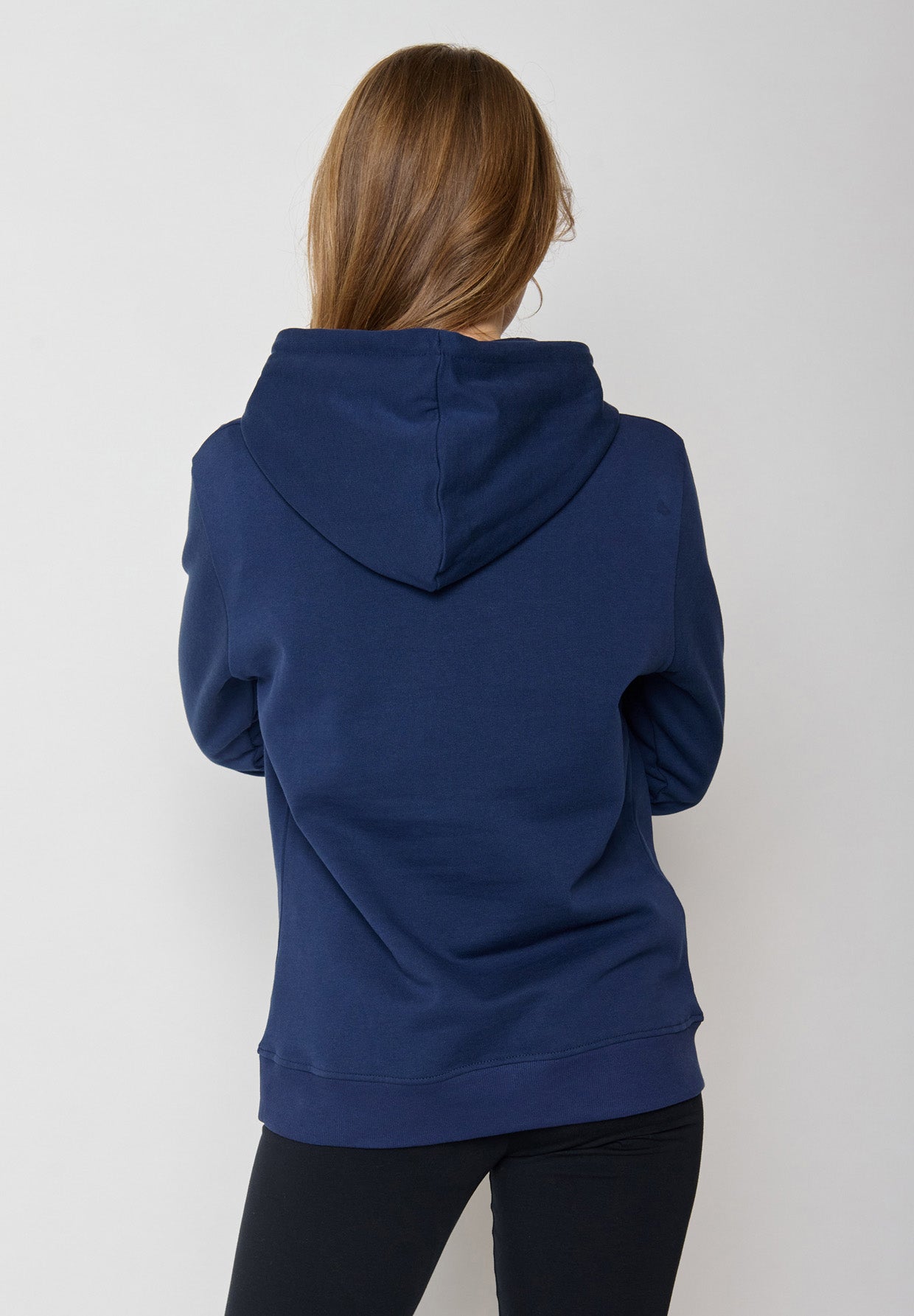 Navy: Gemütlicher Hoodie aus Bio-Baumwolle für Damen [17066]