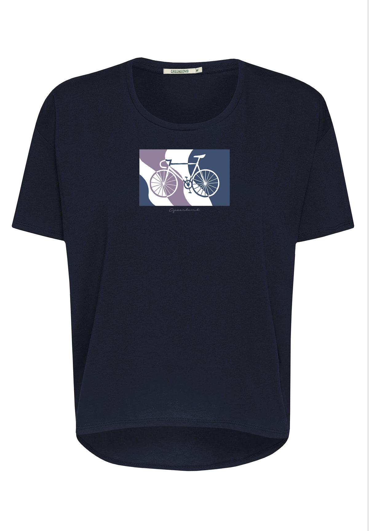 Navy: Lässiges T-Shirt aus Bio-Baumwoll-Mix für Damen [17074]