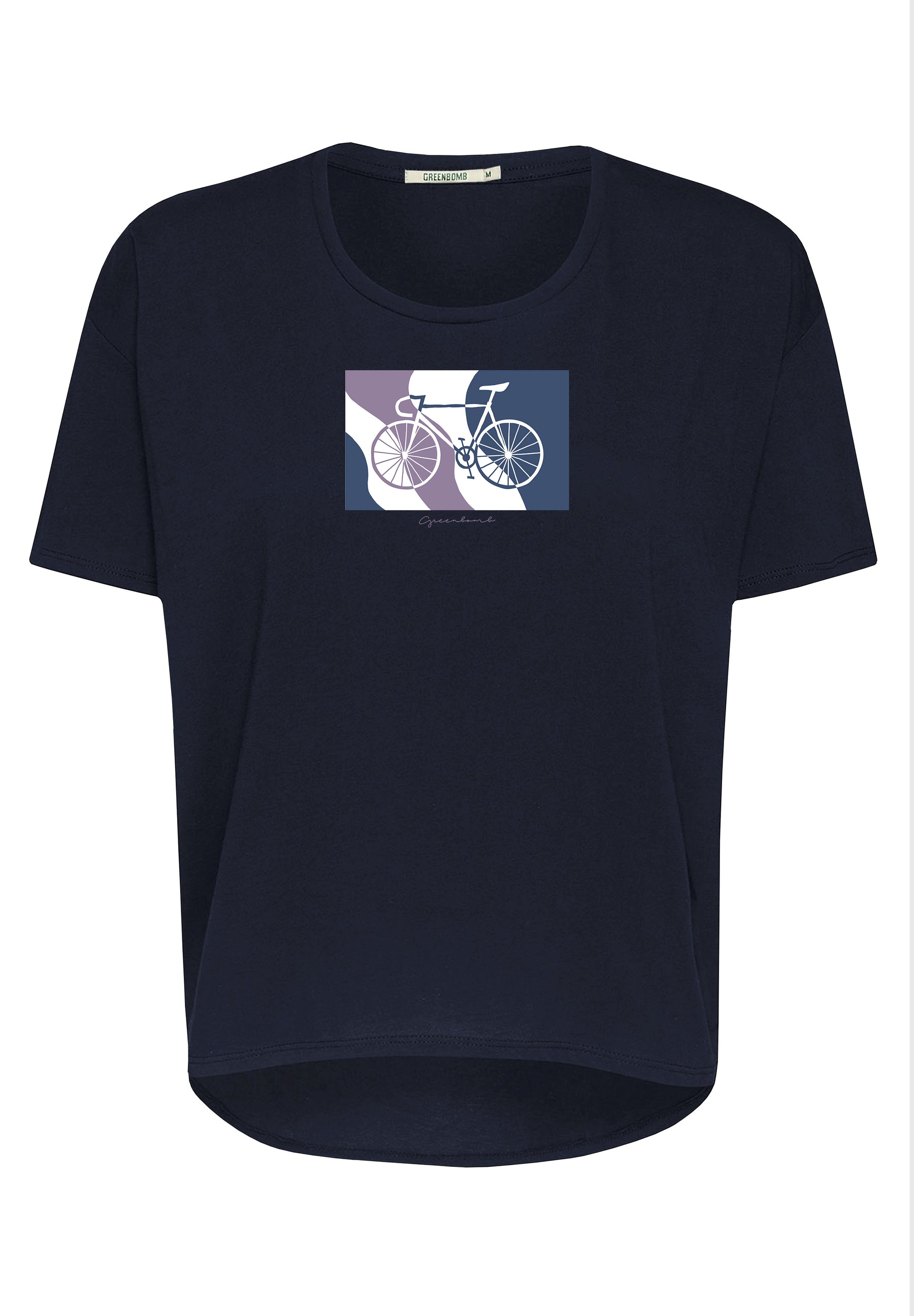 Navy: Lässiges T-Shirt aus Bio-Baumwoll-Mix für Damen [17074]