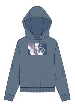 Vintage Blue: Gemütlicher Hoodie aus Bio-Baumwoll Mix für Damen [17079]