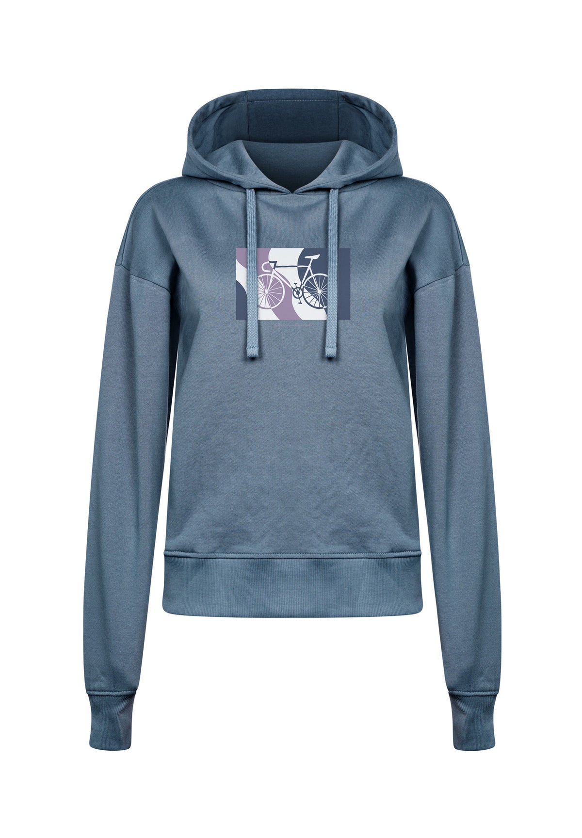 Vintage Blue: Gemütlicher Hoodie aus Bio-Baumwoll Mix für Damen [17080]