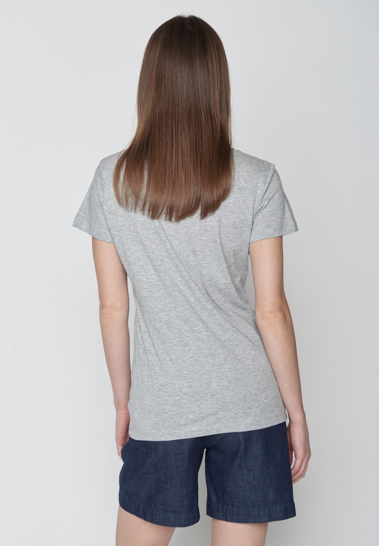 Heather Grey: Sportliches T-Shirt aus Bio-Baumwolle für Damen [17087]