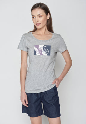 Heather Grey: Sportliches T-Shirt aus Bio-Baumwolle für Damen [17088]