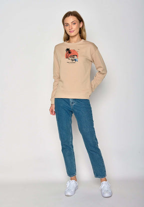 Braun:  Gemütliches Sweatshirt aus Bio-Baumwolle für Damen [17098]