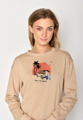 Latte: Gemütliches Sweatshirt aus Bio-Baumwolle für Damen [17101]