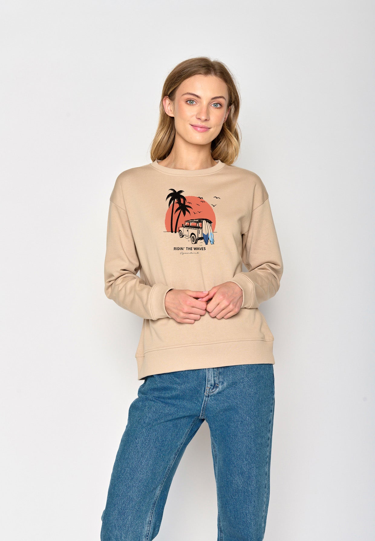 Latte: Gemütliches Sweatshirt aus Bio-Baumwolle für Damen [17102]