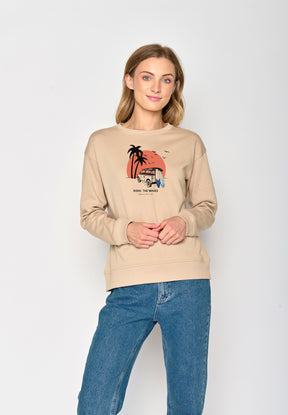 Latte: Gemütliches Sweatshirt aus Bio-Baumwolle für Damen [17102]