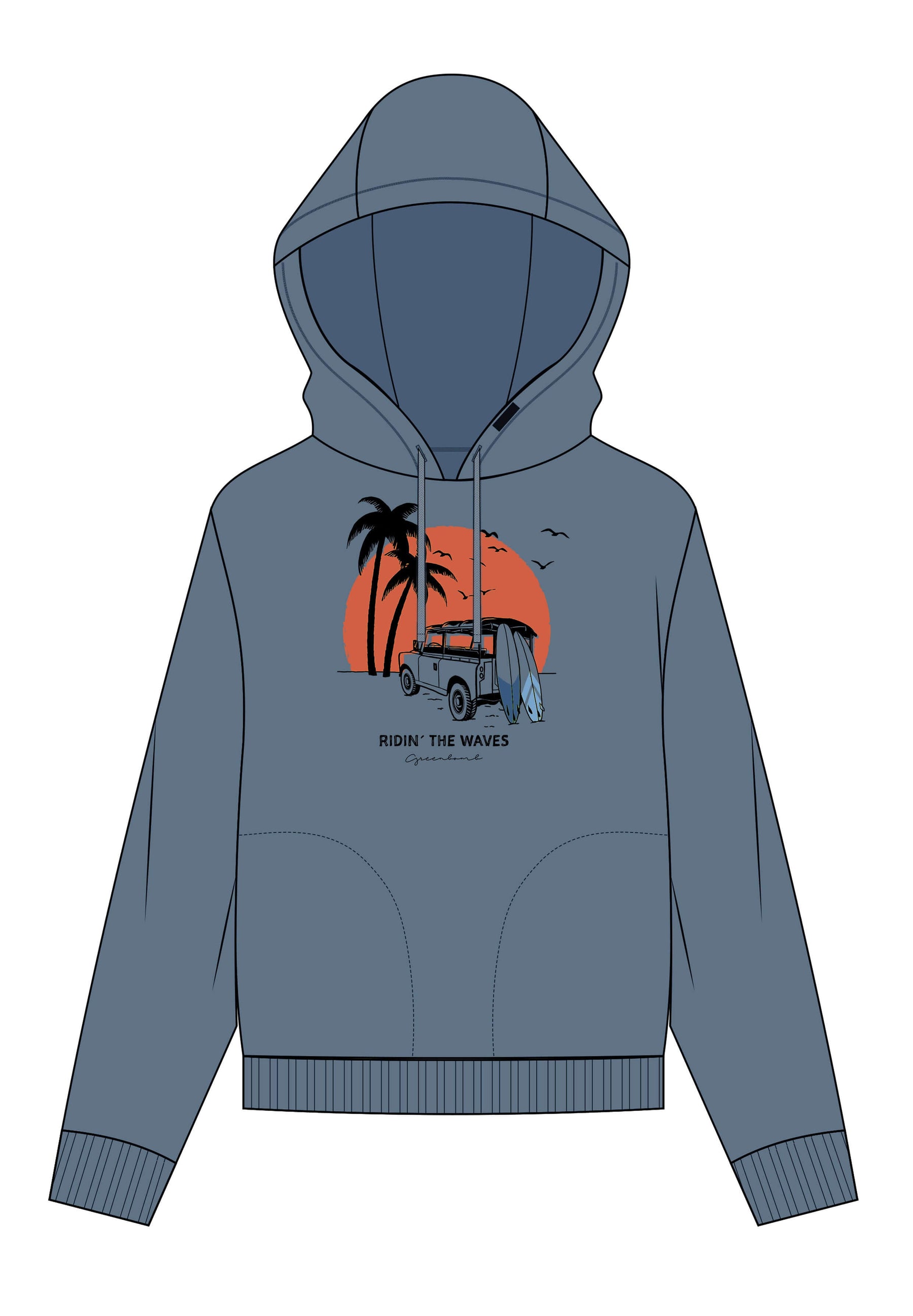 Blau:  Gemütlicher Hoodie aus Bio-Baumwoll Mix für Damen [17104]