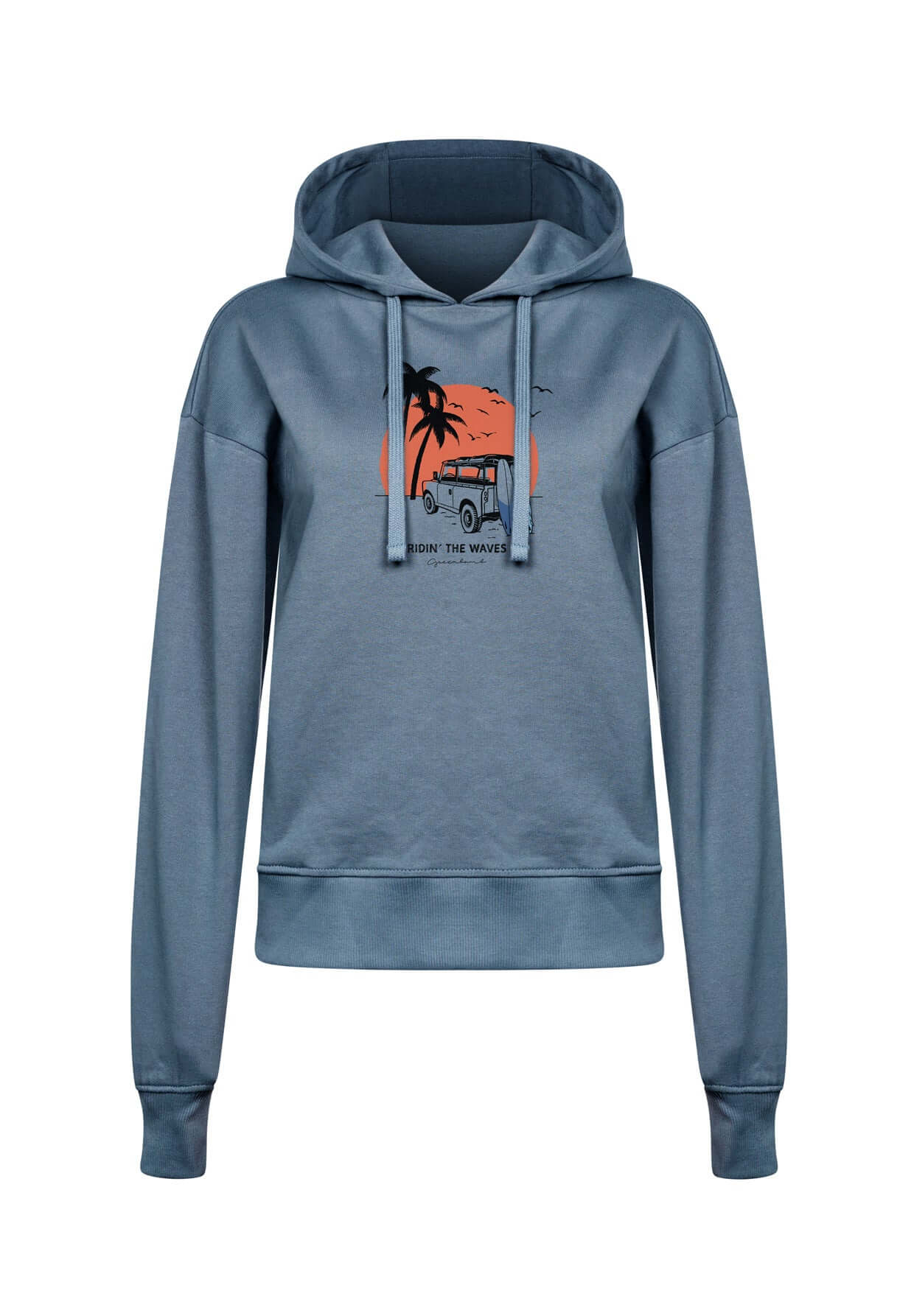 Blau:  Gemütlicher Hoodie aus Bio-Baumwoll Mix für Damen [17105]